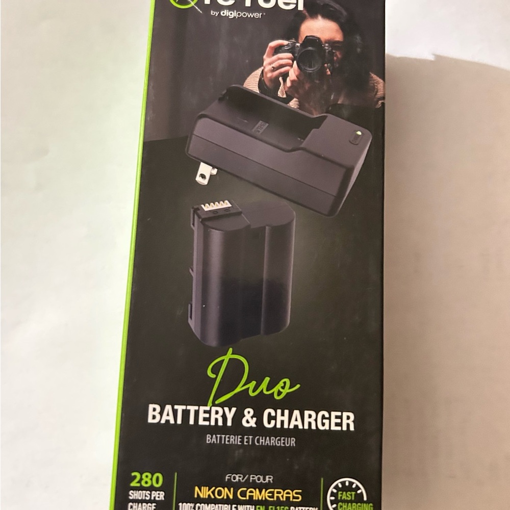 Duo Battery & Charger for Nikon Cameras - Black